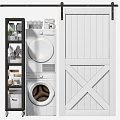 modern barn door washing machine barn door 3d model