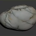High Quality Natural White Stone Decorative Object with Green Veins and Polished Smooth Surface