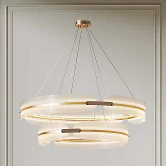 Double layer chandelier round chandelier decorative chandelier art chandelier glass chandelier ring chandelier metal chandelier 3d model