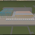 Modern Industrial Factory Structure With Production Lines Warehousing And Equipment Areas