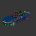 Blue Sleek Sporty Sedan With Black Roof And Modern Exterior Design