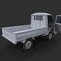 White Truck With Open Cargo Bed And Open Doors