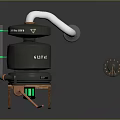 HTM 340 18 Mechanical Equipment With Black Body Copper Pipes Green Indicators And Metal Stand
