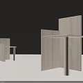 Modern Minimalist Natural Wood Single Chair With Geometric Structure And Clean Lines