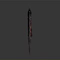 Fantasy Animal Displaying Black Feathered Wings With Red Glowing Accents And Reflective Details
