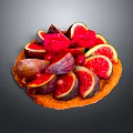 Fresh Fig And Red Berry Fruit Tart With Crispy Golden Crust