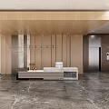 Modern lobby indoor hotel lobby indoor front desk 3d model