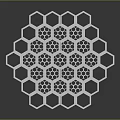 Hexagonal Honeycomb Structure With 3D Geometric Design And Transparent Elements