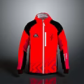 Red And Black Jacket With Zipper Closure Modern Design Elements And Brand Logo 3d model