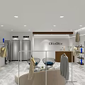 Chic Chic Modern Clothing Store With Window Display Mannequins And Green Plants