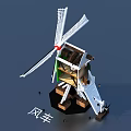 Decorative Windmill Model For Home Decor With Rotating Blades And Stable Base Design 3d model