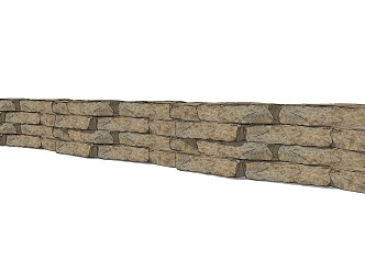 Modern retaining wall rubble stone block slope rockfill retaining wall 3d model