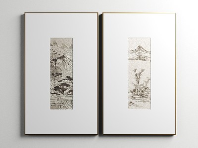 New Chinese Decorative Painting Hanging Painting 3d model