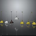 Yellow White And Brown Chandeliers With Various Designs Hanging Via Chains For Home Decor