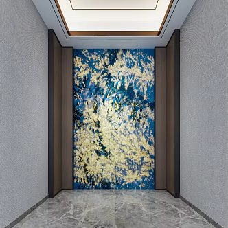 Modern Entrance Aisle Transparent Luxury Stone Marble Entrance Background Wall 3d model