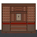 Modern Wine Cabinet Design With Multiple Storage Racks And Display Shelves 3d model