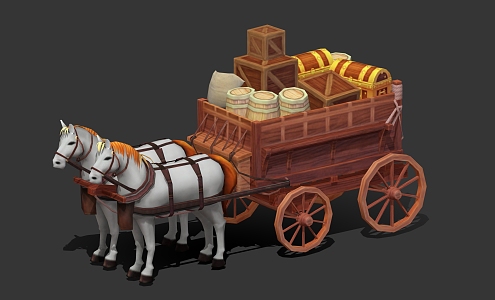 Carriage Cartoon Carriage Low Poly Carriage Staglized Carriage 3d model