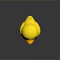 Cute Yellow Rubber Duck Toy with Orange Beak on Dark Reflective Surface