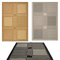 Modern Square Carpets in Beige Gray Black Tones with Geometric Patterns 3d model