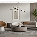 Modern sofa coffee table combination 3d model