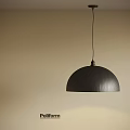 Modern Poliform Black Dome Pendant Light Hanging From Ceiling Illuminating Wall 3d model