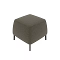 Modern Fabric Sofa Stool With Light Gray Upholstery And Dark Wooden Legs