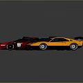 Colorful Toy Sports Cars With Sporty Design Blue Red And Yellow