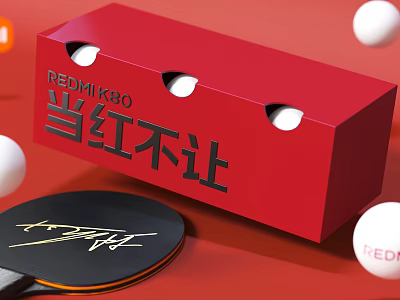 Red Table Tennis Sports Equipment Package With Racket And Balls Set 3d model