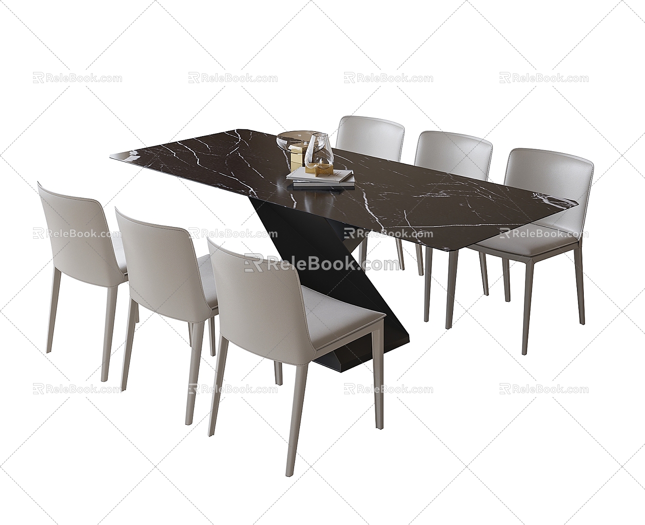 Modern Dining Table Chair Combination Dining Table Chair 3d model