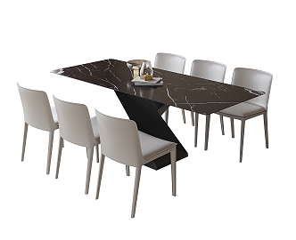 Modern Dining Table Chair Combination Dining Table Chair 3d model