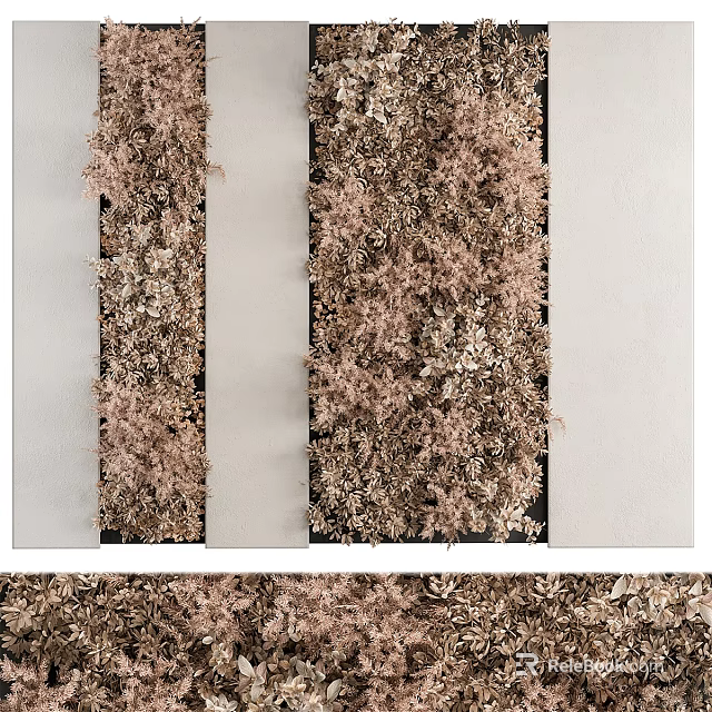 Vertical Decorative Walls With Warm Toned Plant Decor 3d model