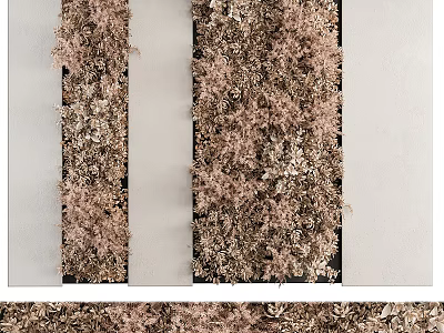 Vertical Decorative Walls With Warm Toned Plant Decor 3d model