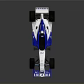 Blue And White Sauber Racing Car With Aerodynamic Design And Sponsor Logos