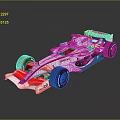 Eplusnet Formula Style Race Car With Streamlined Body And LED Wheel Lights 3d model