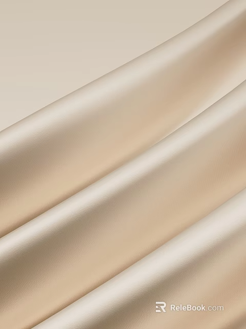 Beige Smooth Fabric With Soft Wavy Textures And Elegant Look 3d model 