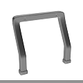 Gray Metal U Shaped Support Bracket With Vertical Legs And Base Feet