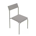 Modern Single Chair With White Metal Frame And Upholstered Seat Backrest