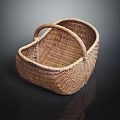 Woven Basket For Small Animals With Heart Shape And Handle 3d model