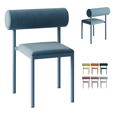 Modern Leisure Chair With Fabric Cushion Metal Legs And Multiple Color Options 3d model