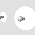 Pair Of Modern Wall Lamps With Round White Backplate And Glass Globe Design