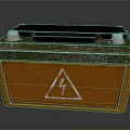 Car Battery With Orange Green Casing Black Top Cover Silver Terminals And Lightning Symbol