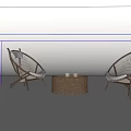 Wicker Leisure Chairs With White Cushions And Round Coffee Table