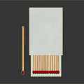 Open White Matchbox With Wooden Matches And Red Tipped Match
