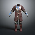 Detailed Medieval Armor Featuring Brown Leather And Silver Metal Shoulder Chest Arm Leg Plates