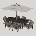 Stylish And Sturdy Outdoor Chairs With Matching Table And Metro Design Umbrella