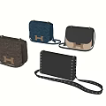 Elegant Modern Handbags in Various Colors with Leather Material and Metal Accents