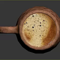 Red Honeycomb Textured Ceramic Cup with Coffee Foam and Spices for Daily Beverage