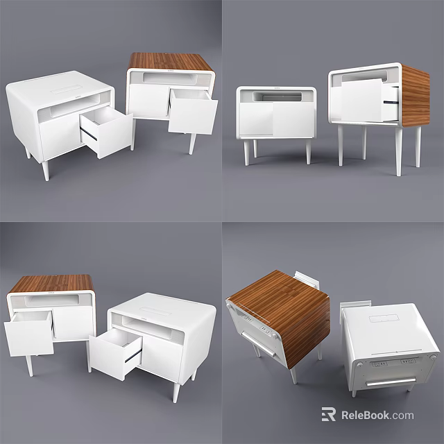 Entryway Cabinet And Side Cabinet With Storage Design Multiple Angles White Wooden Finish 3d model 