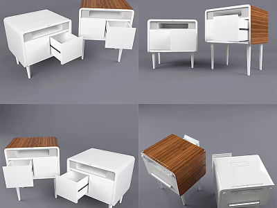 Entryway Cabinet And Side Cabinet With Storage Design Multiple Angles White Wooden Finish 3d model