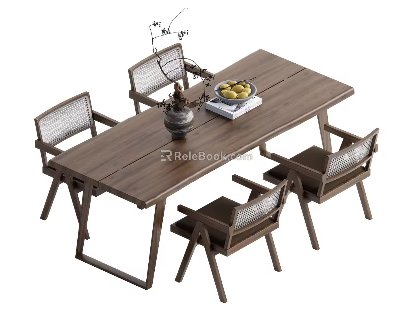 Wind dining table and chair combination 3d model